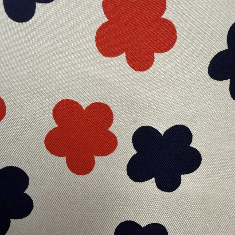 Vintage Yves Saint Laurent 100% Silk Scarf Clovers Flowers 33 1/8